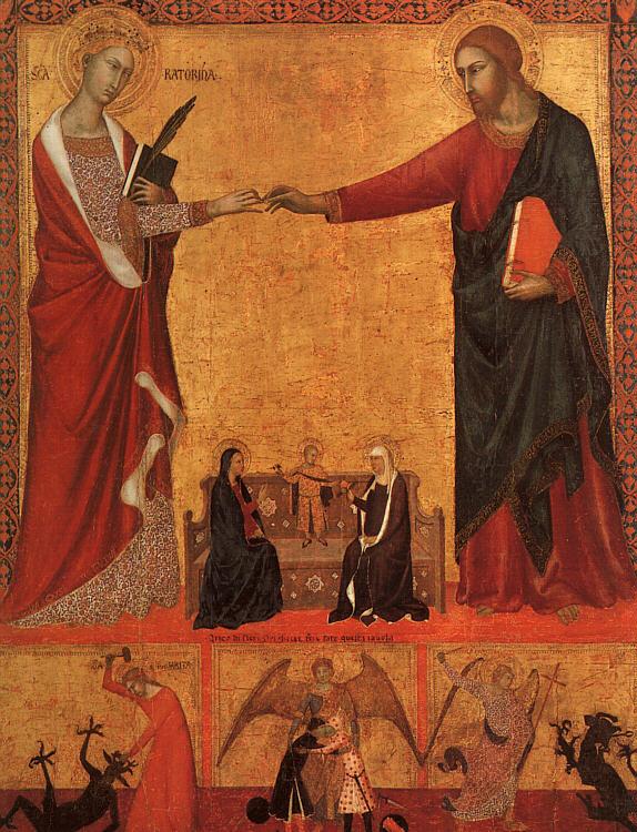 Barna da Siena The Mystical Marriage of St.Catherine